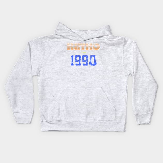 Retro Birthyear 1990 Kids Hoodie by FNRY